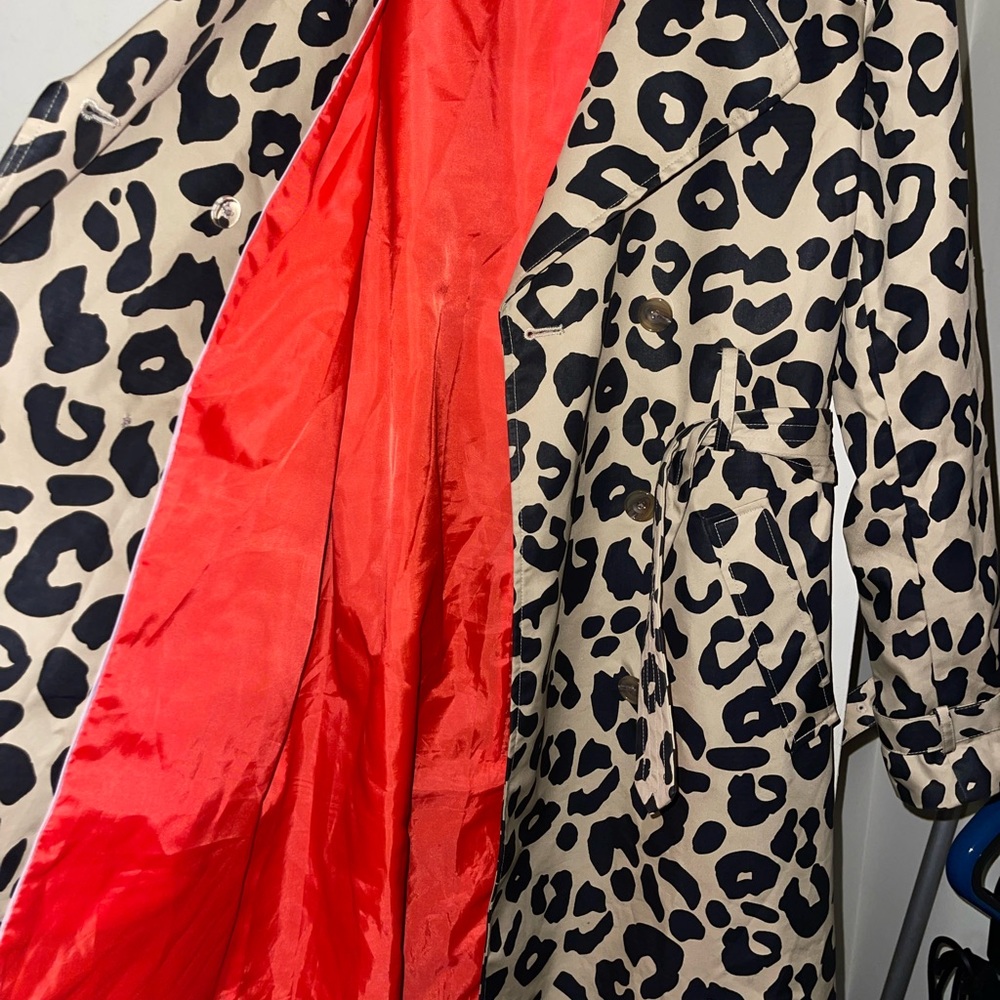 Leopard Print Women's Trench Coat - Picture 11 of 13